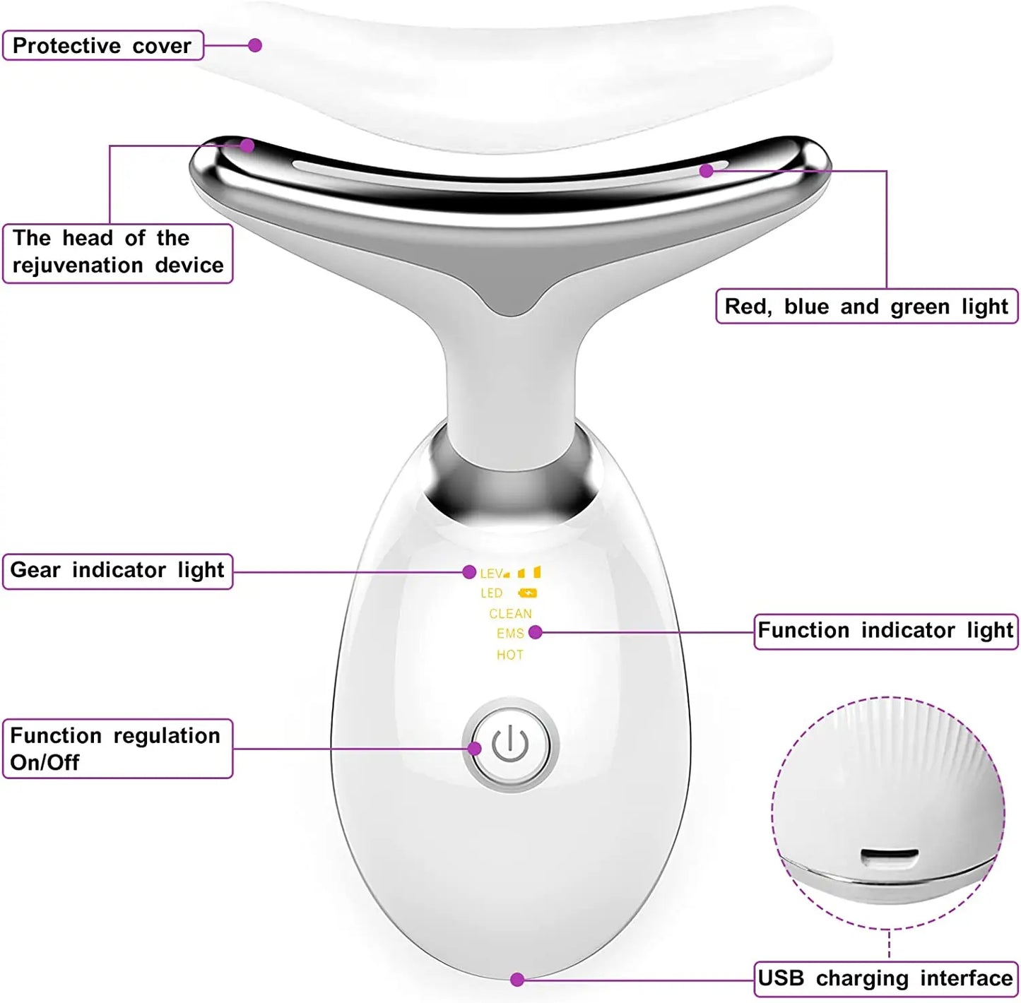 "Electric Neck Massager and Facial Lift Device